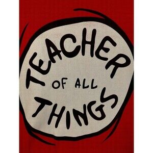 Port & Co Tee Women's 2XL Teacher of All Things Spell Out Short Sleeve Red Knit